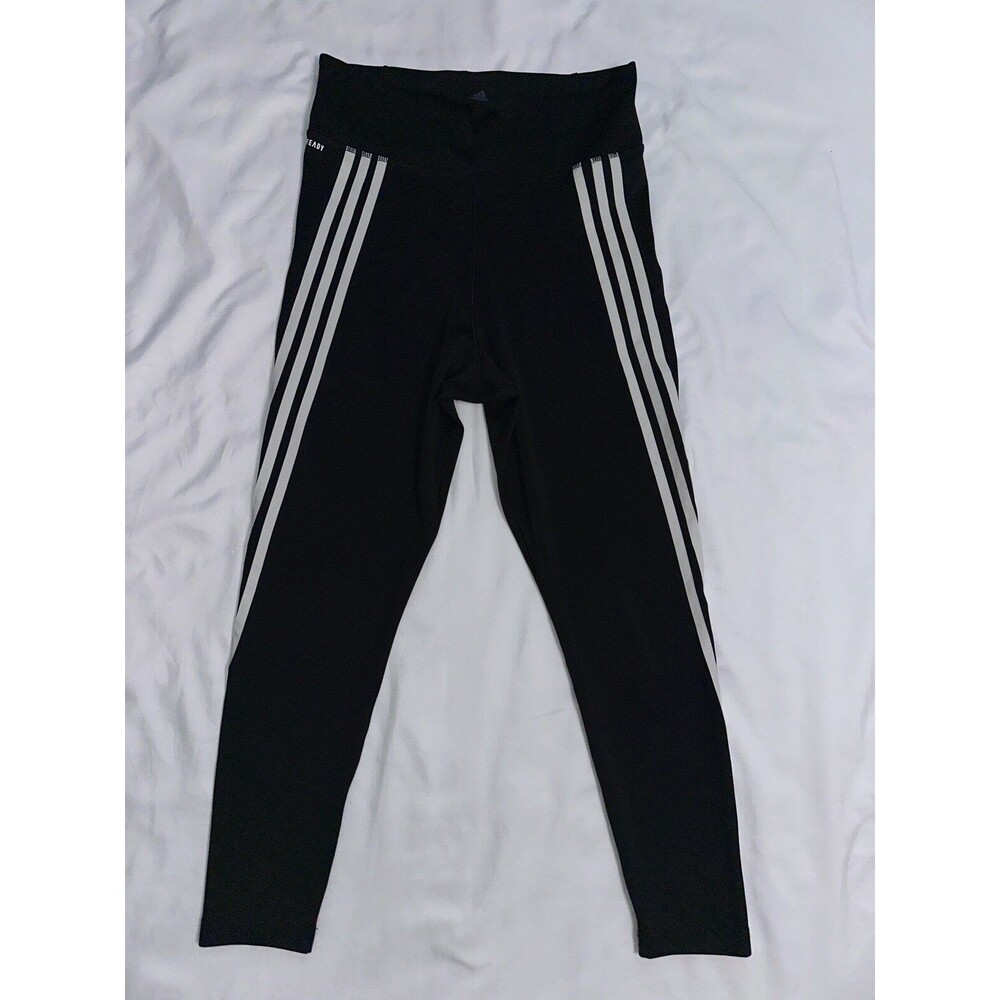 Adidas 3-stripe High Rise Black Leggings Aeroready Size M